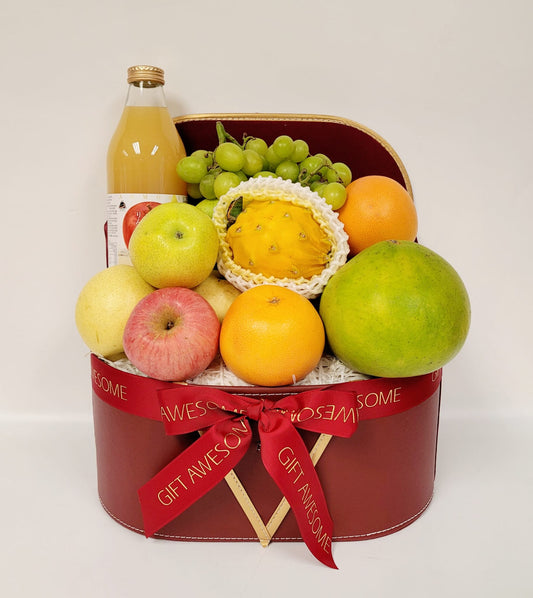 Red Festive Fruit Hamper with Aomori Apple Juice