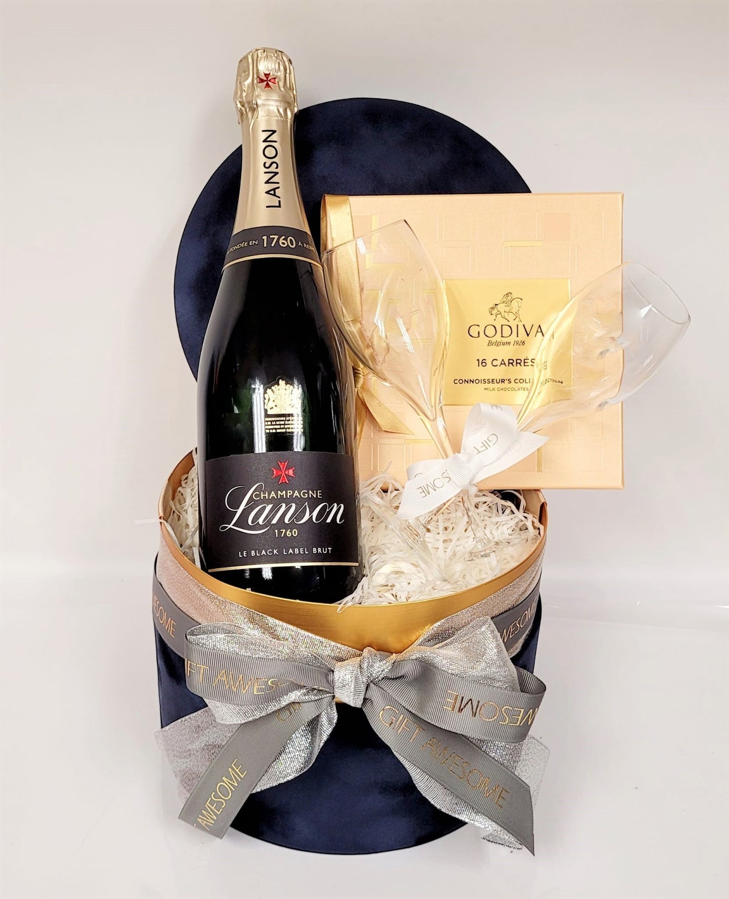 Lanson Champagne and Godiva Chocolate Gift Set